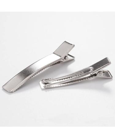 120Pcs Double Prong Alligator Hair Clips - Silver Metal Hair Accessories for Women - Salon Quality Hair Grip for Bows & Crafts by NIOUK - Buy Online on GoSupps.com