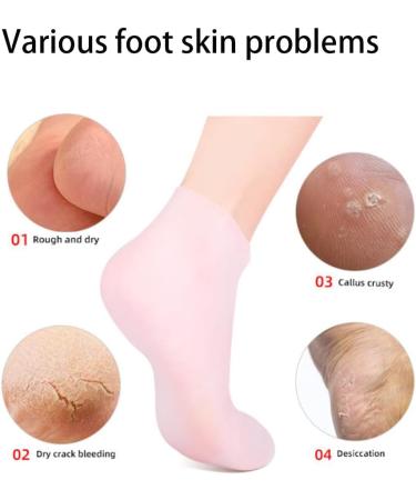 1 Pair of Silicone Socks for Feet Moisturising Socks Silicone Moisturising Socks Non-Slip Elastic Foot Care Socks for Dry Cracked Feet Spa Gel Socks Foot Care Pink M Pink M - Buy Online on GoSupps.com