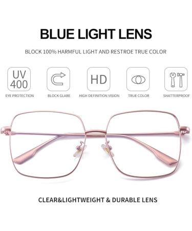 Dollger Blue Light Filter Glasses for Men & Women - Square Metal Frame Anti-Blue Light Large Size - Perfect for PC TV & Gaming  - Buy Online on GoSupps.com