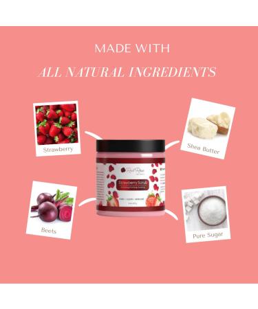 Strawberry Body Scrub - Exfoliating Sugar Scrub for Women | Vegan-Friendly Long Lasting Fragrance - 8 oz - Buy Online on GoSupps.com