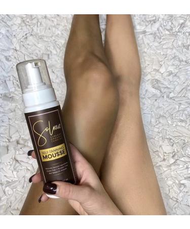 Solrae Sunless Self Tanning Mousse with Mitt | Organic & Easy Apply | 7 oz/207 ml - Buy Online on GoSupps.com