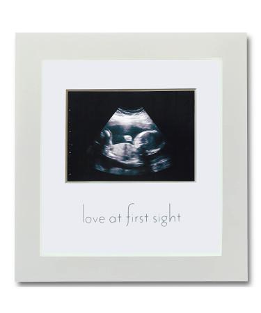 Green Pollywog | Sonogram Picture Frame | White Frame | Ultrasound Frame | Pregnancy Gifts for First Time Moms | Baby Ultrasound Picture Frame | Gifts for Parents/Grandparents | Nursery Decor