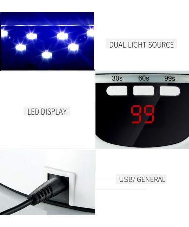 SoulQ UV LED Nail Lamp USB Power 45W Intelligent Induction Nail Dryer LCD Display Nail Lamp with 3 Timer Setting Professional Nail Art Tools for Gel Polish (Pink) - Buy Online on GoSupps.com