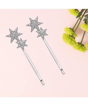 Lurrose Metal Hair Clips Metal Hair Clips 2PC Rhinestone Star Hair Rhinestone Bobby Star Hair Clips Hair Accessories Hair for Women Girl Wedding Party Silver Metal Hair Clip Metal Hair Clip - Buy Online on GoSupps.com