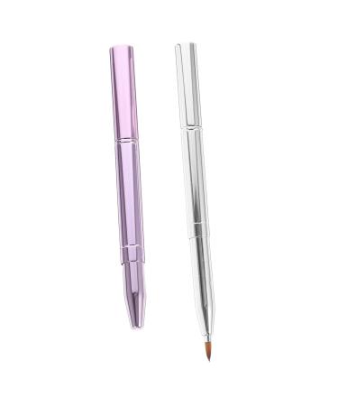 Housoutil 2pcs Portable Double Ended Lip Brush Lip Scrub Brush Versatile Cosmetic Brush Lip Eyelash Tool Applicator Makeup Lip Travel Disposable Lipstick Plastic