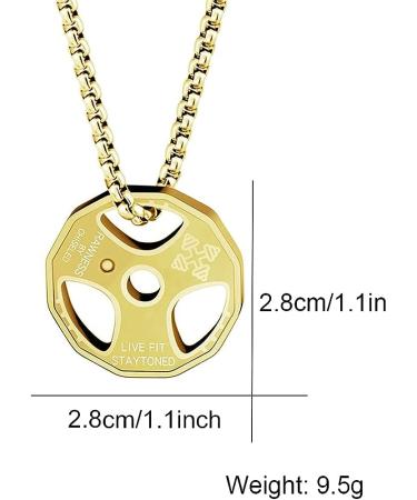 Dumbbell Necklace for Men | Stainless Steel Fitness Pendant | Workout Jewelry Gold - Buy Online on GoSupps.com