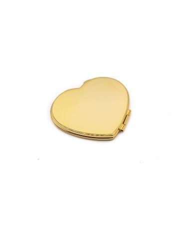 Ladies Compact Mirror  Small Elegant 2 Sided Pocket Mirrors for Your Purse - Perfect for Travel - 3X/1X Magnification Vintage Handheld Makeup Mirror For All Your Personal Needs  Order Now! Tri-Shape Heart Gold