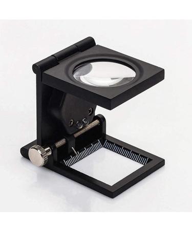 Spacmirrors 10X 28Mm Linen Test Three Folding Magnifying Glass Portable Zinc Alloy Magnifierwith LED Lamp for Textile Jewelry Collection Repair Magnifier
