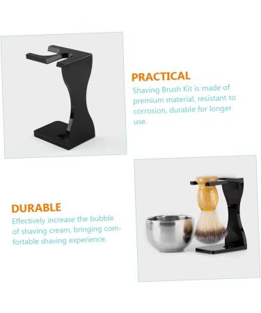 Minkissy 3 Sets Men's Shaving Kit | Razieted Suits Brush Holder Metal Razor Stand & Bowl | Multi-Purpose Acrylic Shaving Cup - Buy Online on GoSupps.com