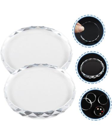  PLAFOPE PLAFOPE 2 Pieces Nail Palette Mini Manicure Palette Nail Art Painting Glass Nail Art Palettes Nail Polish Tray Nail Plate False Eyelashes Crystal Glass - Buy Online on GoSupps.com