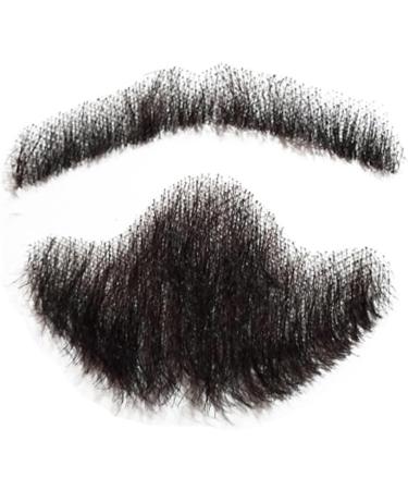 Remeehi Natural Black Men Beard | Handmade Lace Mustache | Real Human Hair Costume Beards (3-7#) - Ideal for Fancy Dress & Cosplay - Buy Online on GoSupps.com