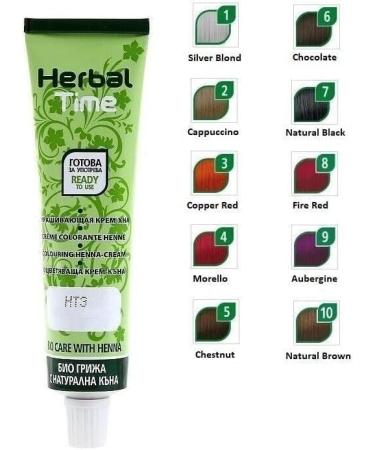  Herbal Time Cream-Henna coloring No. 8 frisky red "Herbal Time" No ammonia without sulfates without parabens (75 ml) Cream-Henna coloring No. 8 fiery red - Buy Online on GoSupps.com