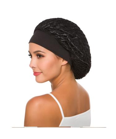 Crochet Hair Net Snood Hat Satin Sleep Cap for Women - Black - Buy Online on GoSupps.com