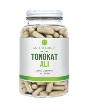 Antler Farms - 100% Pure Tongkat Ali Extract 200:1 180 Capsules 500mg - Eurycoma Longifolia Slow Grown Aged Roots from Indonesia Men s Health Support Vegan Gluten Soy and Dairy Free