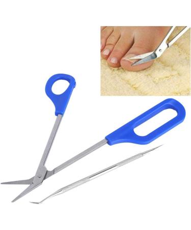 HUSHUI Stainless Steel Pedicure Nail Tool Set with Long Handle Toenail Scissors and Nail File for Effective Dead Skin Cells Removal - Buy Online on GoSupps.com