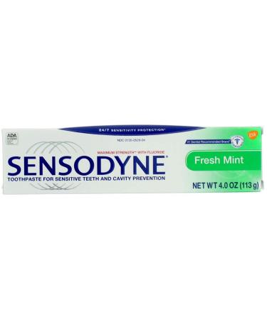 Sensodyne Toothpaste with Fluoride Fresh Mint 4.0 oz (113 g)