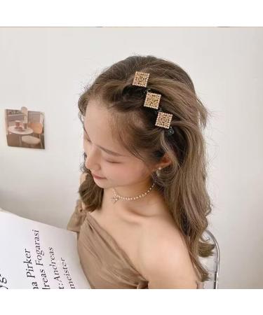 Sparkling Crystal Stone Braided Hair Clips Braided Hair Clips with 3 Small Clips Mini Waterproof Rhinestone Satin Fabric Hair Bands for Women Styling Sectioning (3PCS) - Buy Online on GoSupps.com