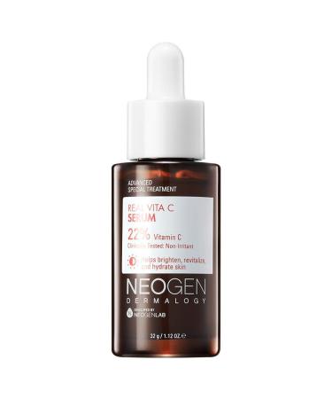 DERMALOGY by NEOGENLAB Real Vita C Serum 1.12 oz (32g) - Brightening  Hydrating Facial Serum with 22% Vitamin C (Pure Ascorbic Acid)  Vitamin E  Vitamin B5 and Niacinamide - Korean Skin Care