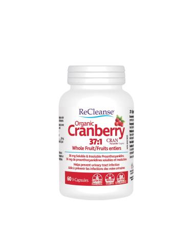 ReCleanse Organic Cranberry 37:1 Whole Fruit - 60 V-Capsules