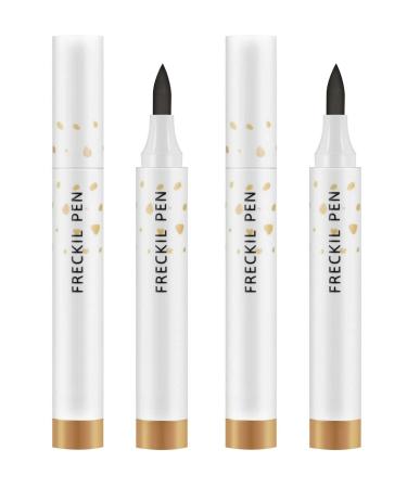 Mysense Freckle Pen Makeup Natural Lifelike Fake Freckles Magic Freckle Color Pen Soft Waterproof Long-lasting Pen for Effortless Sunkissed Makeup 2 pack Light Brown