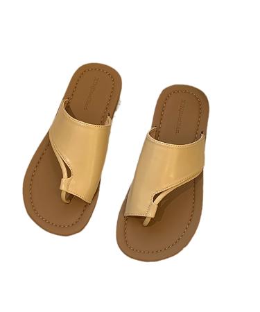 Bunion Sandals For Women Comfort Bunion Corrector Flat Shoes Orthopedic Toe Ring Slides Flip Flops 5 Beige