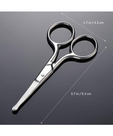 Premium Rounded Tip Hair Scissors for Mustache Eyebrows & Nose Hair Optimal Precision for Facial Grooming - Buy Online on GoSupps.com