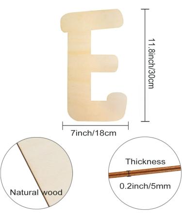 30cm Large Wooden Letter E - Unfinished MDF for Crafts & Home Decor - Buy Online on GoSupps.com
