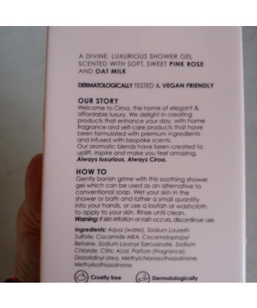 Shop Ciroa Pink Rose & Oat Milk Shower Gel | 33.8 fl oz | Vegan & Dermatologically Tested | Repair & Hydrate - Buy Online on GoSupps.com