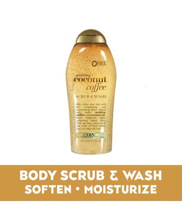 OGX Smoothing Coconut Coffee Exfoliating Body Scrub | Moisturizing Body Wash for Dry Skin | Paraben & Sulfate-Free | 19.5 Fl Oz (3 Pack) - International Shipping Available - Buy Online on GoSupps.com