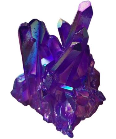 Natural Quartz Crystal Cluster Titanium Bismuth Electroplated Purple Stone Specimen Home Decor Gifts Stone Mineral Specimen (Color : 40g) - Buy Online on GoSupps.com