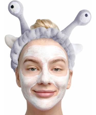 Makeup Headband - Adjustable Makeup Headband Elastic Plush Snail Eyes Headbands For Women | Cartoon Flufy Face Washing Head Hoop Cute Hair Accessories For Spa Exercise Fix Hair/5.9 * 3.93in Gray - Buy Online on GoSupps.com