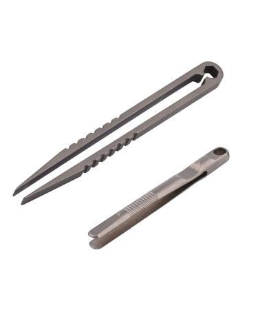 NHDT 2 PCS Mini Titanium Tweezers Tool .Ultralight and Portable EDC Tweezers  Easy to Hold  And Use for Precision Splinter Removal or Holding Small Parts.