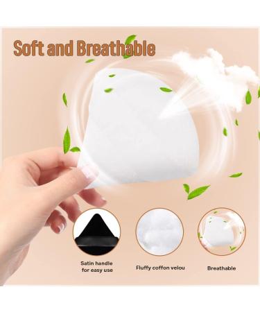 WROLY 2 Pcs Triangle Powder Puff Set - Soft & Reusable Makeup Sponges for Pressed Powder and Wet Makeup - Black + White - Buy Online on GoSupps.com