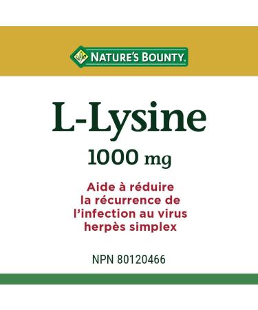 Buy Nature's Bounty L-Lysine 1000 mg - 60 Tablets | Premium Immune Support | International Shipping Available - Buy Online on GoSupps.com