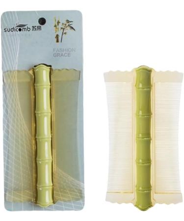 AMZLORD C84omb Double-sided Scalp Massage Comb Fine Tooth Hair Nit Comb Lice Comb Flea Lice Removal Bamboo Shape for Cats Dogs Green - Buy Online on GoSupps.com