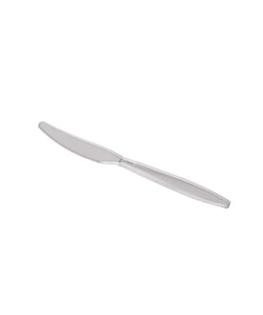 Karat U2021C 7.6" PS Extra-Heavy Weight Disposable Knife, Clear (Pack of 1000)
