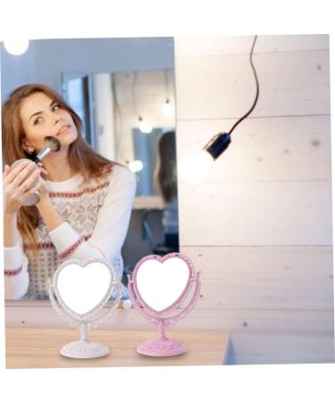 Hiinice Heart Shaped Rotatable Double Sided Makeup Mirror - Beige - Buy Online on GoSupps.com