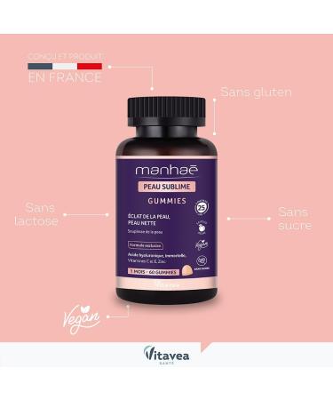 Manha - Sublime Skin - Gummies - Clean Skin Skin Flexibility - Hyaluronic Acid Immortelle from Italy Vitamin C Vitamin E Zinc - 60 Gummies - 1 Month - Peach Flavor - Vegan - Buy Online on GoSupps.com