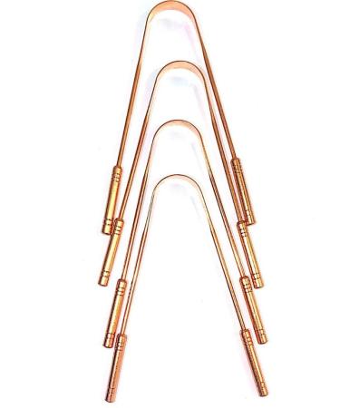 4 Pack Copper Tongue Cleaner Scraper | Oral Care Hygiene for Adults & Kids | Fights Bad Breath | Safe Blunt Edges | Flexible Handle - Buy Online on GoSupps.com