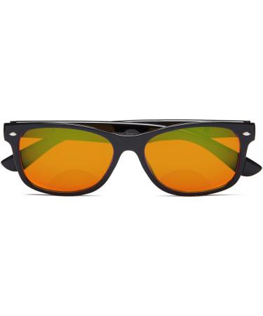 Eyekepper Blue Blocking Amber Bifocal Glasses for Sleep - Nighttime +2.25 & 2.50 Readers | Orange Tinted Black Glasses for Men & Women - International Shipping Available - Buy Online on GoSupps.com