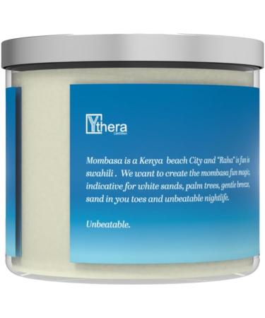Mombasa Raha Ocean Breeze 3-Wick Scented Candle | Luxe Aromatherapy for a Tropical Escape | Shop Internationally - Buy Online on GoSupps.com