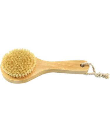Natural Bristle Short Handle Body Brush for Exfoliating, Dry Brushing, and Skin Care - Buy Online on GoSupps.com