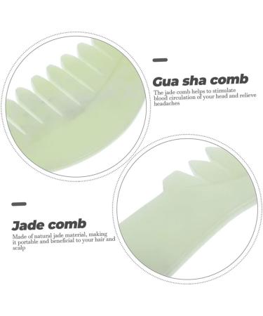 Frcolor Jade Comb Set - Scalp & Facial Massage Tools for Deep Relaxation & Gua Sha Therapy - Buy Online on GoSupps.com