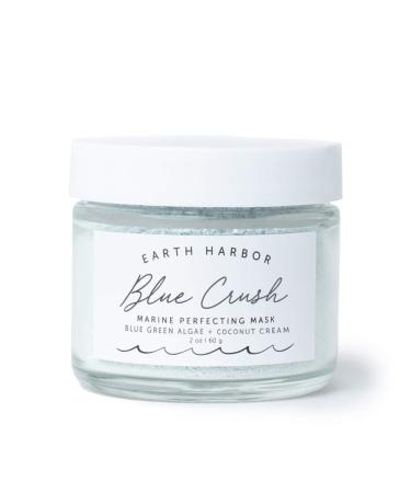 Earth Harbor | BLUE CRUSH Marine Perfecting Mask | Natural & Nontoxic | Organic Blue Green Algae Coconut Cream & Indigo | Exfoliates & Nourishes | 2 oz