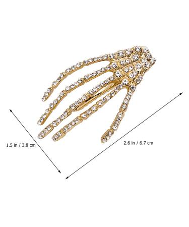 4-Piece Skull Rhinestone Hair Clips - Gothic Sparkling Skeleton Hairpins for Kids & Adults - Buy Online on GoSupps.com