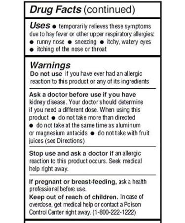 Cabinet Fexofenadine HCl 180mg 100-Count - Non-Drowsy Allergy Medicine for Kids & Adults - Relief from Pollen, Hay Fever, Itchy Eyes - Compare to Allegra - Buy Online on GoSupps.com