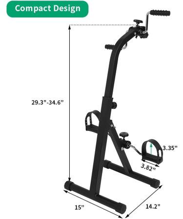VIVIJASON Pedal Exerciser for Seniors - Indoor Fitness Equipment for Arm, Leg, and Knee Exercise - Adjustable Total Body Workout - Nonslip Base with Electronic Display - Buy Online on GoSupps.com