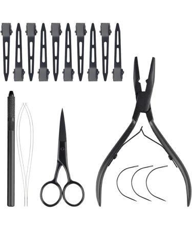 GlamorDove Hair Extension Pliers Kit Microlink Pliers for Extensions Oxford Cloth Bag Hair Extension Beading Tool Hair Loop Tool Micro Beads Opener Pliers Black - Buy Online on GoSupps.com