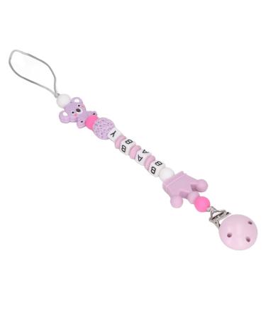 Clip Holder Toy Safe Silicone Animal Washable Baby Clip Toy for Toddler Shower Gift (Purple)