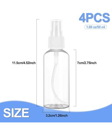 Hanyousheng 4Pcs 1.69oz Mini Spray Bottles for Travel & Skincare - Set of 4 Travel Size Mist Bottles for Makeup and Cleaning - Buy Online on GoSupps.com